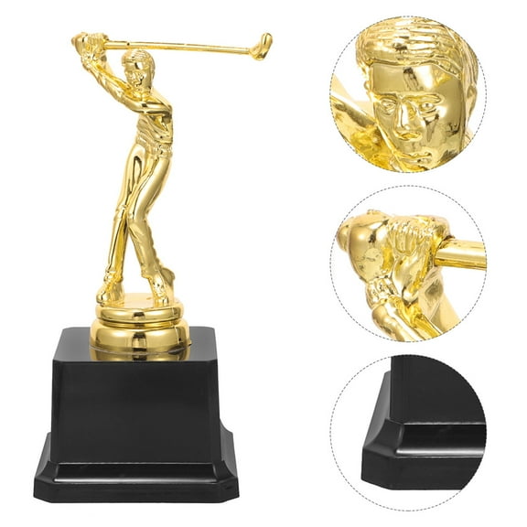 FRCOLOR 2 Pcs Award Trophy Ornament Golf Accessories Golfing Party Man Golden