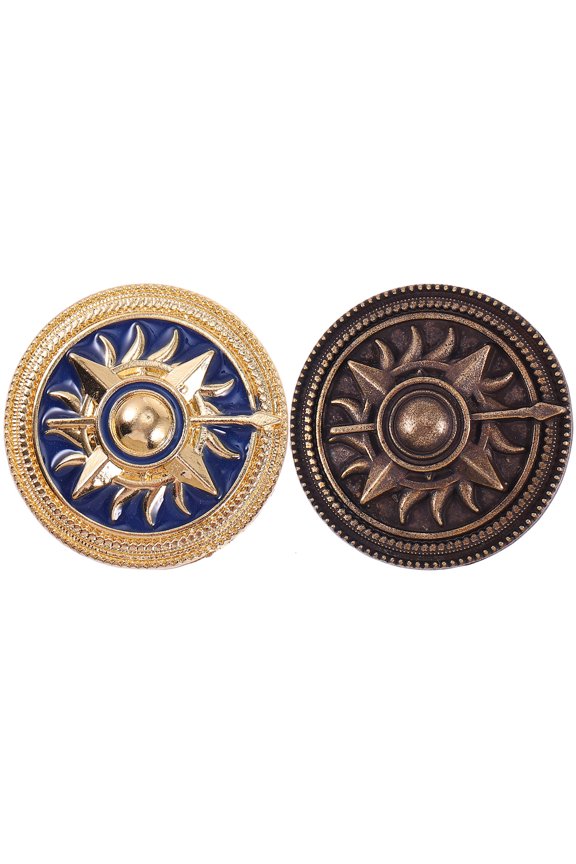 Retro Style Brooches Zinc Alloy 2Set 1.2x1.2x0.4In
