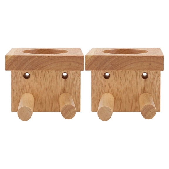 LABSERRON Baseball Bat Display Wall Mount Wooden Baseball Bat Holder Light Yellow 2Pcs