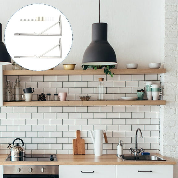 FRCOLOR  2 Pcs Brackets for Floating Shelves Mounted Folding