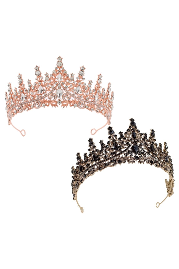 Headband Crown Zinc Alloy for Bride Wedding 2Pcs 5.89X5.89X2.55in
