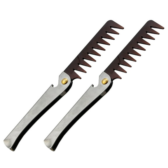 FRCOLOR 2 Pcs Brush Retro Comb for Greasy Hair Portable Hair Comb Man 11X3X0.8CM Silver