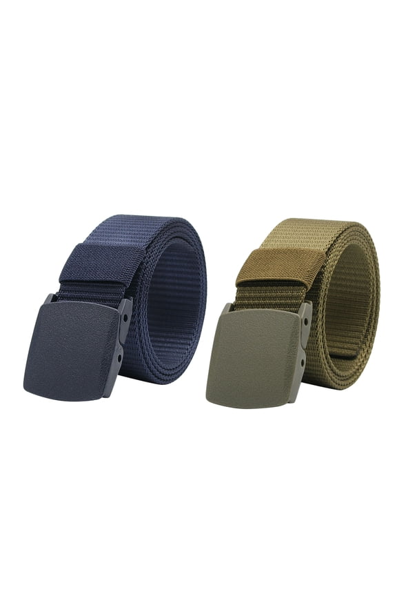 2 Pcs Buckle Cummerbund Canvas Belt Lightweight Student Man