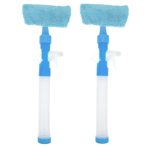 TAILTOSS 2Pcs Tile Water-Jet Wiper Blue Glass Cleaning Utensil with Non-Slip PP Handle for Home Use
