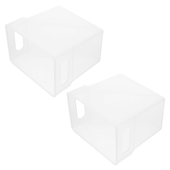 FRCOLOR 2 Pcs Clear Bins Desktop Trash Can Office 15.00X14.00X10.20CM