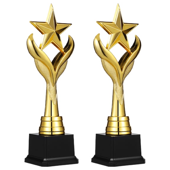 FRCOLOR 2 Pcs Clear Liner Game Trophy Child 28.70X10.00X8.00CM Golden