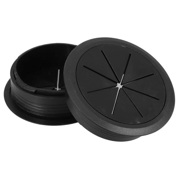 FRCOLOR 2 Pcs Countertop Hole Cover Desk Cable Grommet Office Black