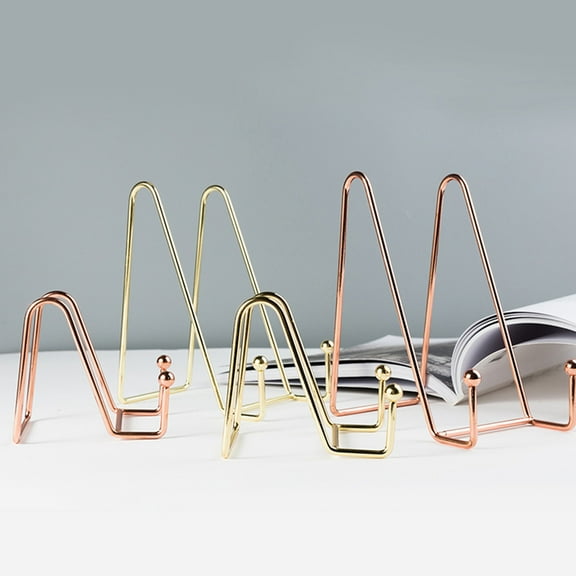 FRCOLOR 2 Pcs Desk Business Card Holder Table Top Display Stand for Golden