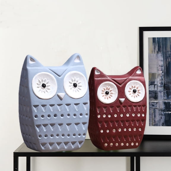 FRCOLOR 2 Pcs Desk Top Decor Owl Ornament Statue Figurine Office