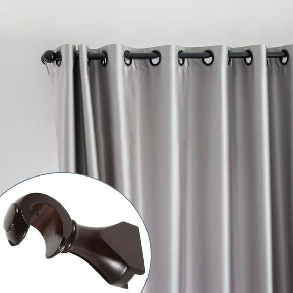 WASHWEPE Curtain Rod Bracket White Wooden Coffee 2Pcs For Kitchen Storage