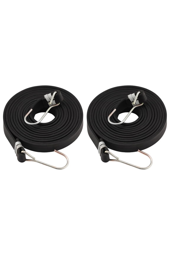 Tensioner Belt Black Rubber Cargo Binding Device for Motorbike 2Pcs