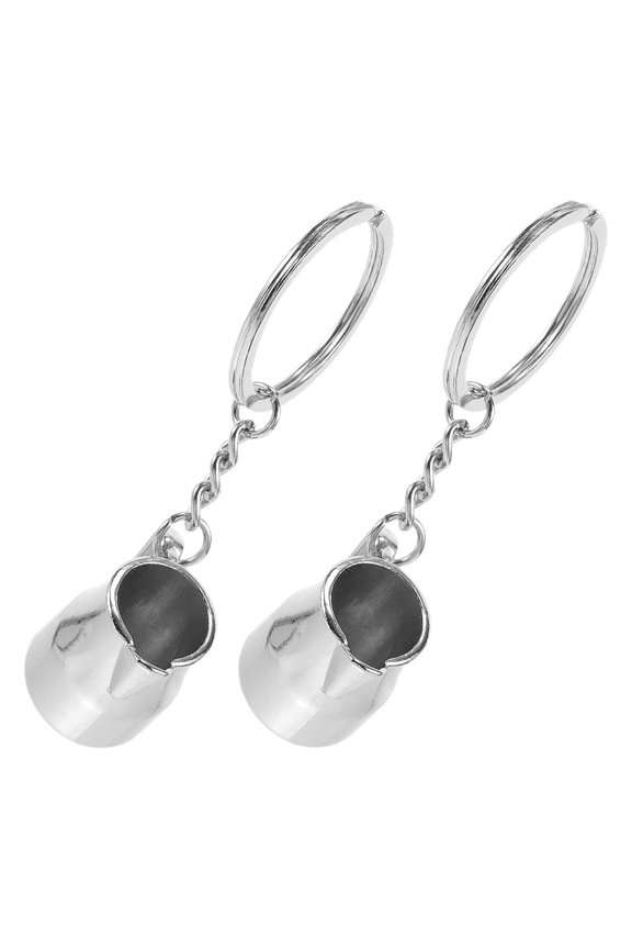 2 Pcs Espresso Cups Coffee Pot Keychain Travel Miss
