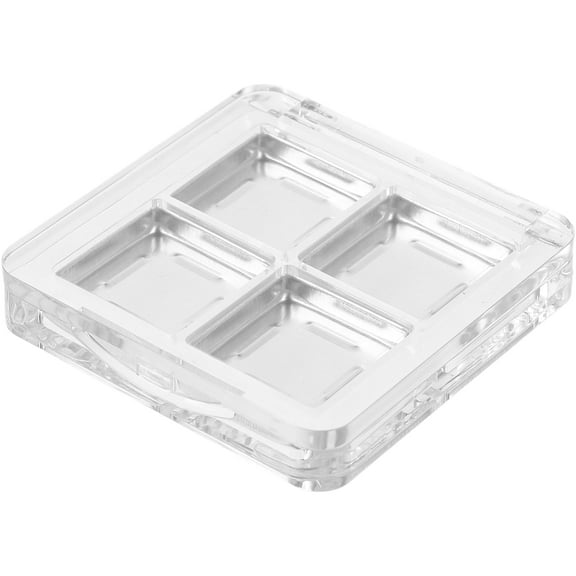 FRCOLOR 2 Pcs Transparent Empty Eyeshadow Palette with 4 Grids Versatile Makeup Tray Lipstick Organizer for Travel Use