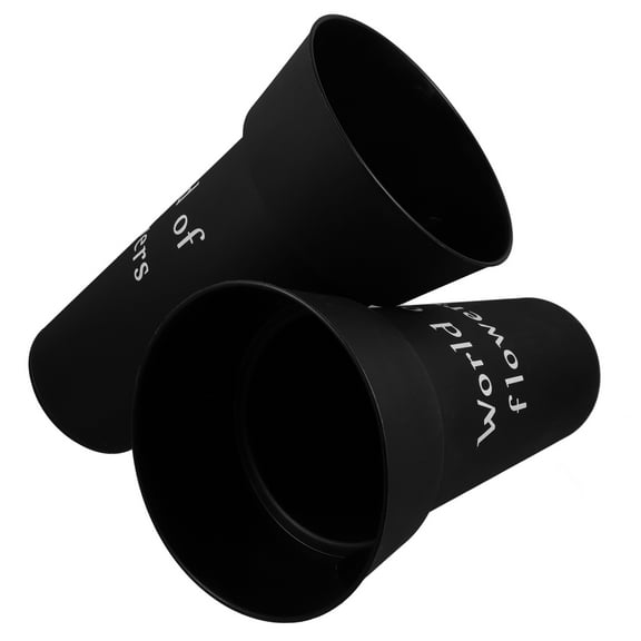 FRCOLOR 2pcs Black Flower Bucket for Home Decor Reusable PP Material Safe and Convenient to Use