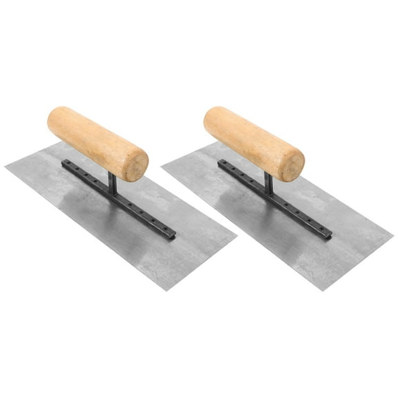 WASHWEPE 2-Pack 8.1 Inch Stainless Steel Flat Trowel Set for Masonry, Concrete, and Construction Work