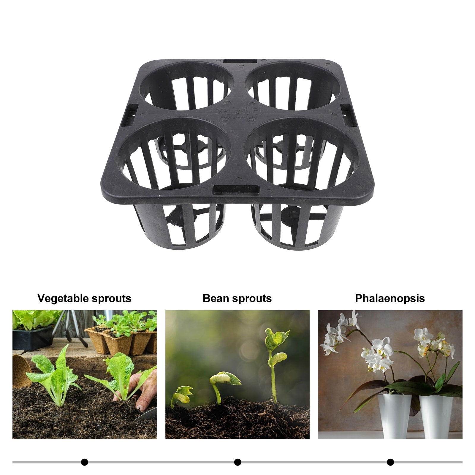 FRCOLOR  2 Pcs Flower Pots Tray Gardening Cell Round Nursery Planter Indoor Black