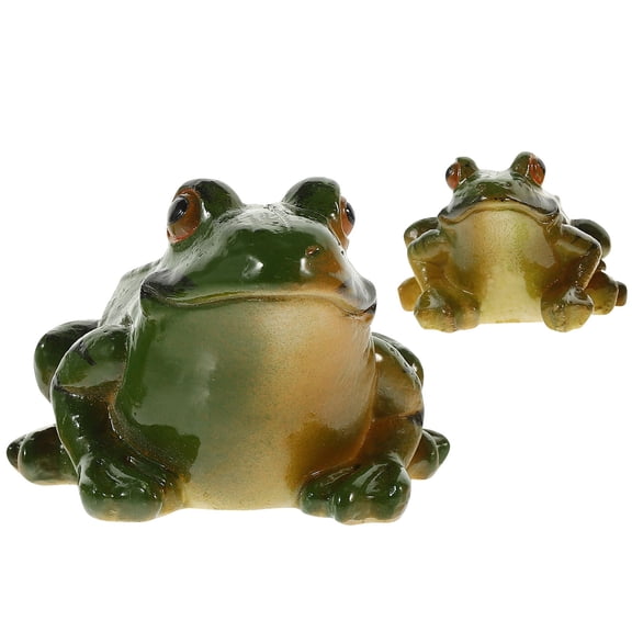 FRCOLOR  2 Pcs Frog Sculpture Garden Statues Decorations Outdoor Tiny