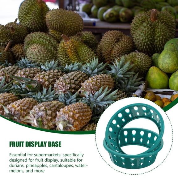 LABSERRON 2Pcs Olive Green Fruit Display Rack for Supermarket Watermelon and Melon