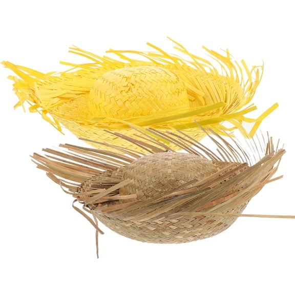 FRCOLOR 2 Pcs Funny Hat Straw Summer Hats Breathable Seaside Women's