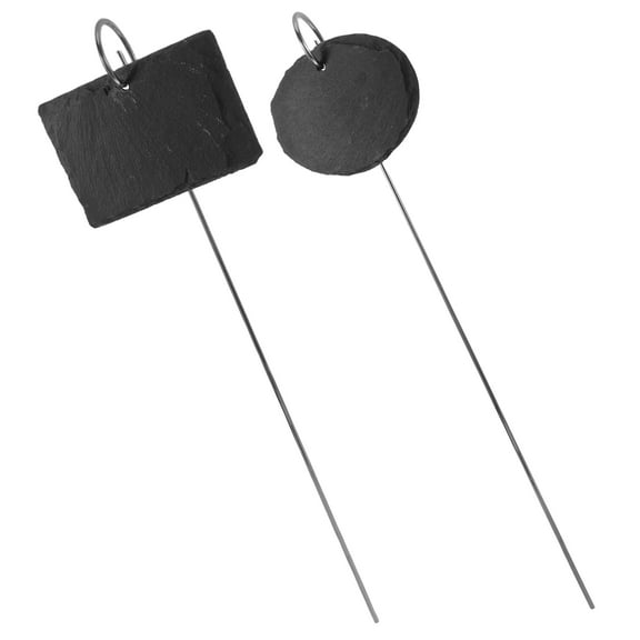 WASHWEPE Garden Markers Stone 2Pcs 3.9X2.8X0.2In