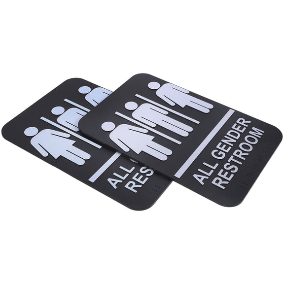 FRCOLOR 2 Pcs Gender Neutral Restroom Sign Adhesive Unisex Door All Toilet Paper Holder Men and Women Man