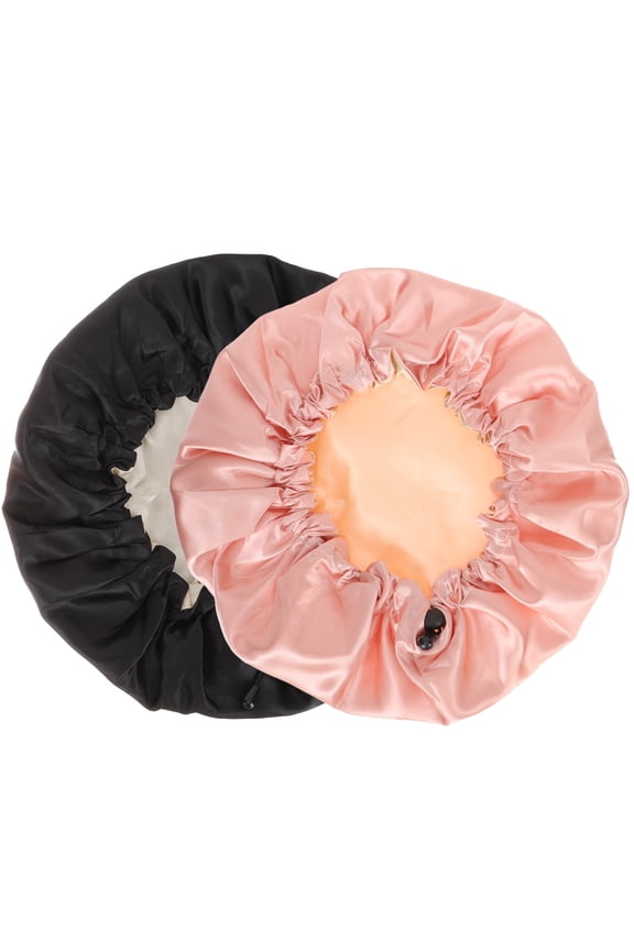 2Pcs Practical Satin Sleeping Bonnets Woman Assorted Color Soft Comfortable Hats