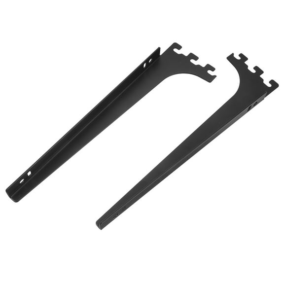 WASHWEPE Black Shelf Brackets 2Pcs 10.3X2.7X0.8In For Shelving Support Supermarket Shelves