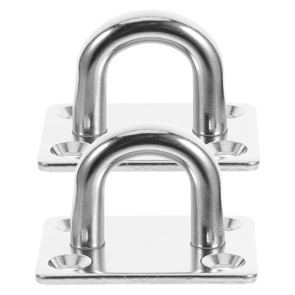 FRCOLOR 2 Pcs Heavy-duty Plate Hooks Door Buckle Ceilings Silver