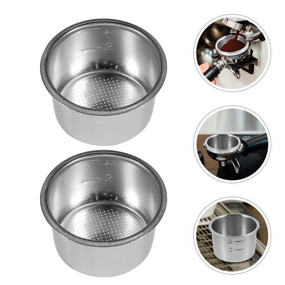 WASHWEPE Espresso Filter Cup Reusable Stainless Steel 2Pcs 1.93X1.54X0.51In