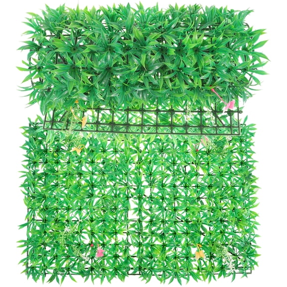 FRCOLOR 2 Pcs Indoor Artificial Grass Green Plant Fence Panel