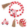 thumbnail image 1 of WASHWEPE Beads Garland Valentine's Day Wood 2Pcs Rustic, 1 of 8