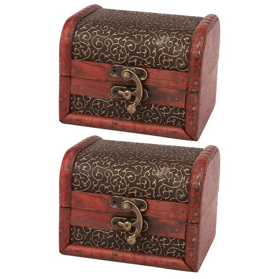 FRCOLOR 2 Pcs Jewelry Boxes Earring Case Organizer Retro Decor Antique