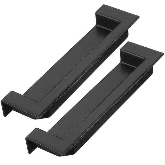 WASHWEPE Cabinet Door Handle Recessed Door Handle Zinc Alloy Black 2pcs