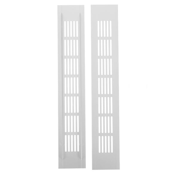 KAKOWELY Rectangle Ventilation Grille Silver 2Pcs Aluminum Alloy For Cabinet Doors