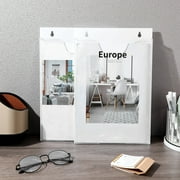 PAMINGONO Pamphlet Holder Acrylic White Wall Mount Vertical Document Organizer 2 Pack