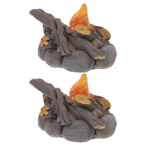 FRCOLOR  2 Pcs Micro Campfire Model Landscaping Miniature Garden Flameless