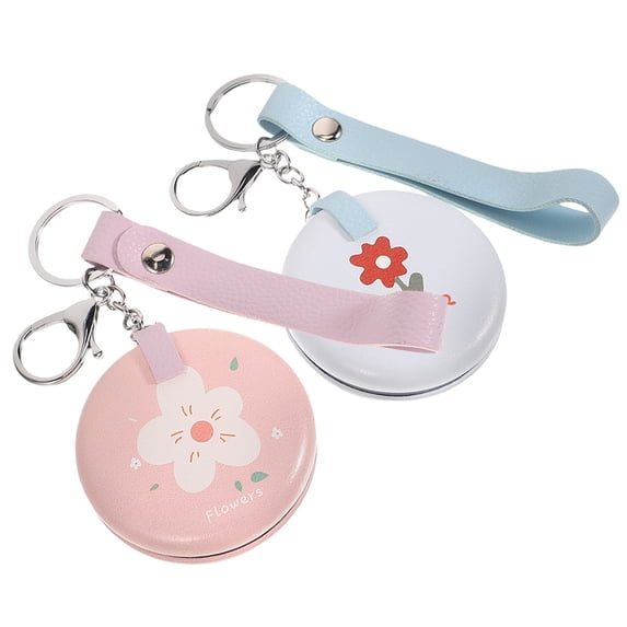 FRCOLOR 2 Pcs Mini Mirror Keyring Pendant Pocket Folding