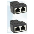 thumbnail image 1 of FRCOLOR  2 Pcs Network Tee Cable Splitter Wifi Wire Connectors Black, 1 of 8