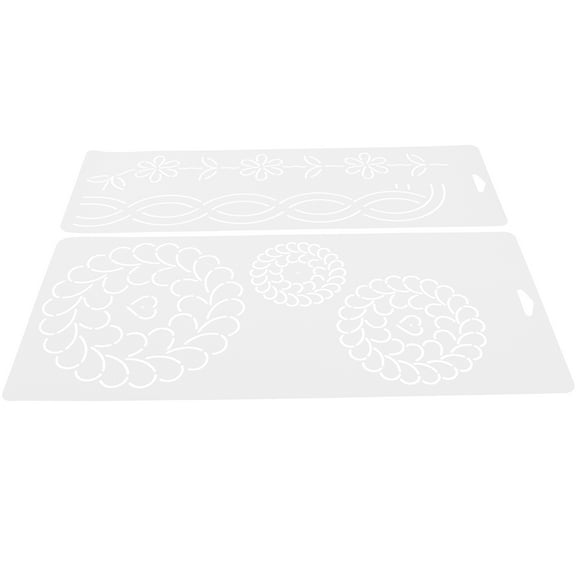 FRCOLOR  2 Pcs Paper Quilting Stencils Meander Templates Petal-shaped Fabric White