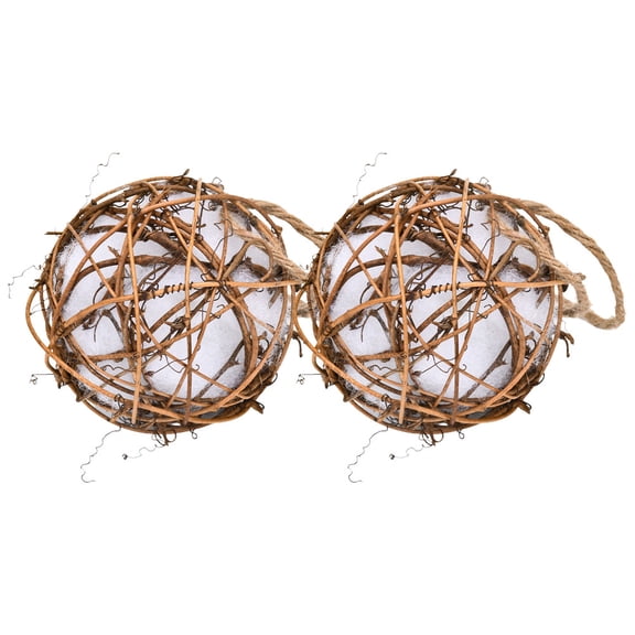 FRCOLOR 2 Pcs Parakeet Toy Parrot Rattan Ball Chew Bird Chewing Toys Indoor Dark Brown