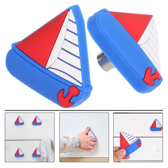 FRCOLOR 2 Pcs Pirate Accessories Nautical Drawer Pulls Sailboat Design 5.1x5.1cm
