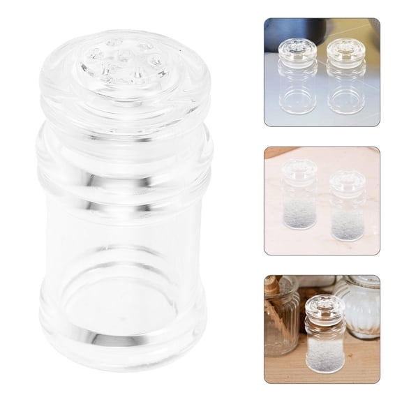 FRCOLOR  2 Pcs Portable Pepper Shaker Condiment Bottles Travel Transparent