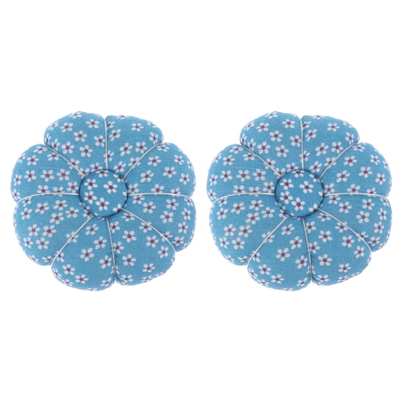 WRISTBIQUE Cute Sewing Pin Cushion Blue Cotton 2Pcs 3.1x3.1x1.0in