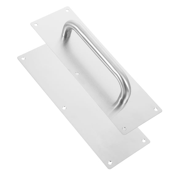 WASHWEPE Stainless Steel Push Pull Door Handle For Residential Use Silver 2Pcs 11.8X3.9X2.4In