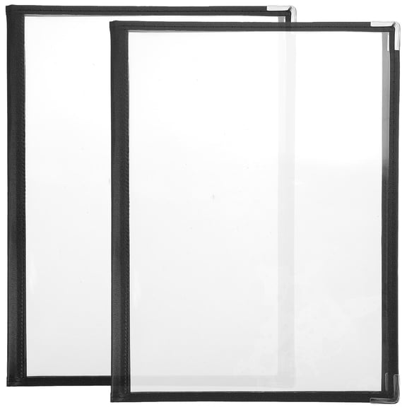 FRCOLOR  2 Pcs Pvc Menu Cover Holders for Restaurant Stand Binder Home