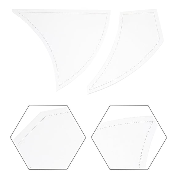 LABSERRON 2Pcs Acrylic Quilting Tools Set White Twisted Patchwork Template for Manual Cutting