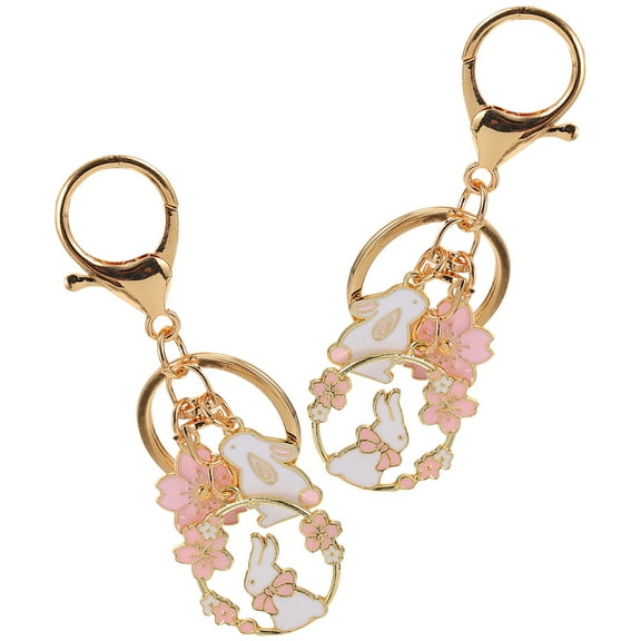 FRCOLOR  2 Pcs Rabbit Keychain Pop Dragon Air Tag Holder Ring Father Nurse