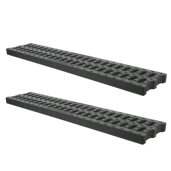FRCOLOR 2 Pcs Ramp Mat Trench Cover 50.00X9.70X2.00CM Black