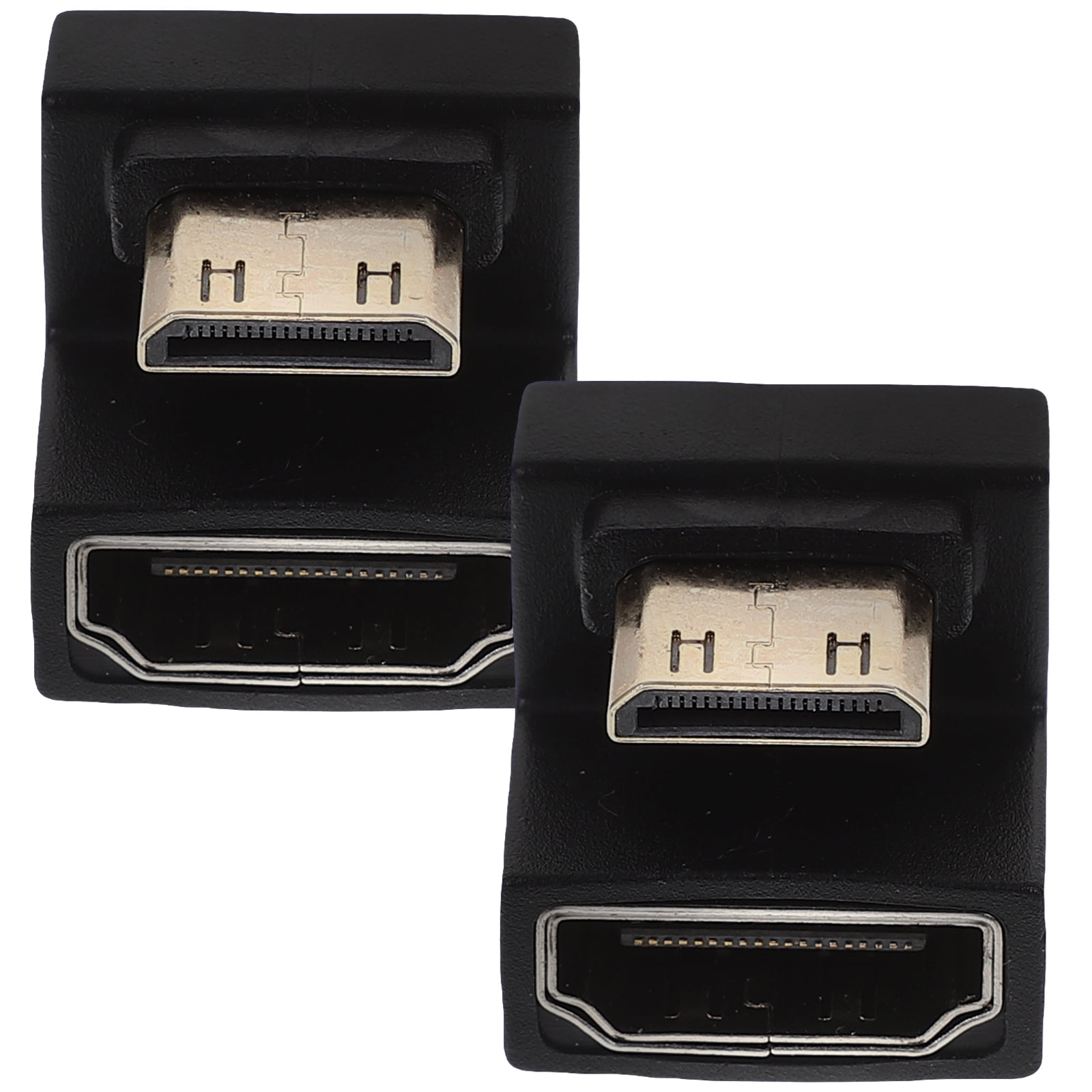 FRCOLOR 2 Pcs Right Angle Video Connector Adapter Portable Display Male ...