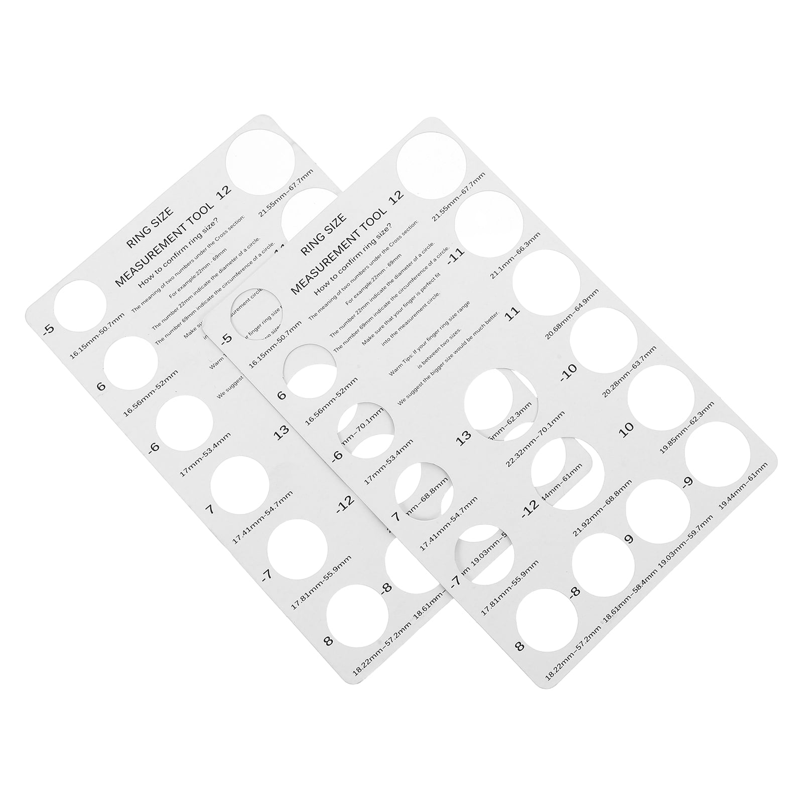 FRCOLOR 2 Pcs Ring Gauges Finger Sizer Measuring Ring Tool Cardboard ...
